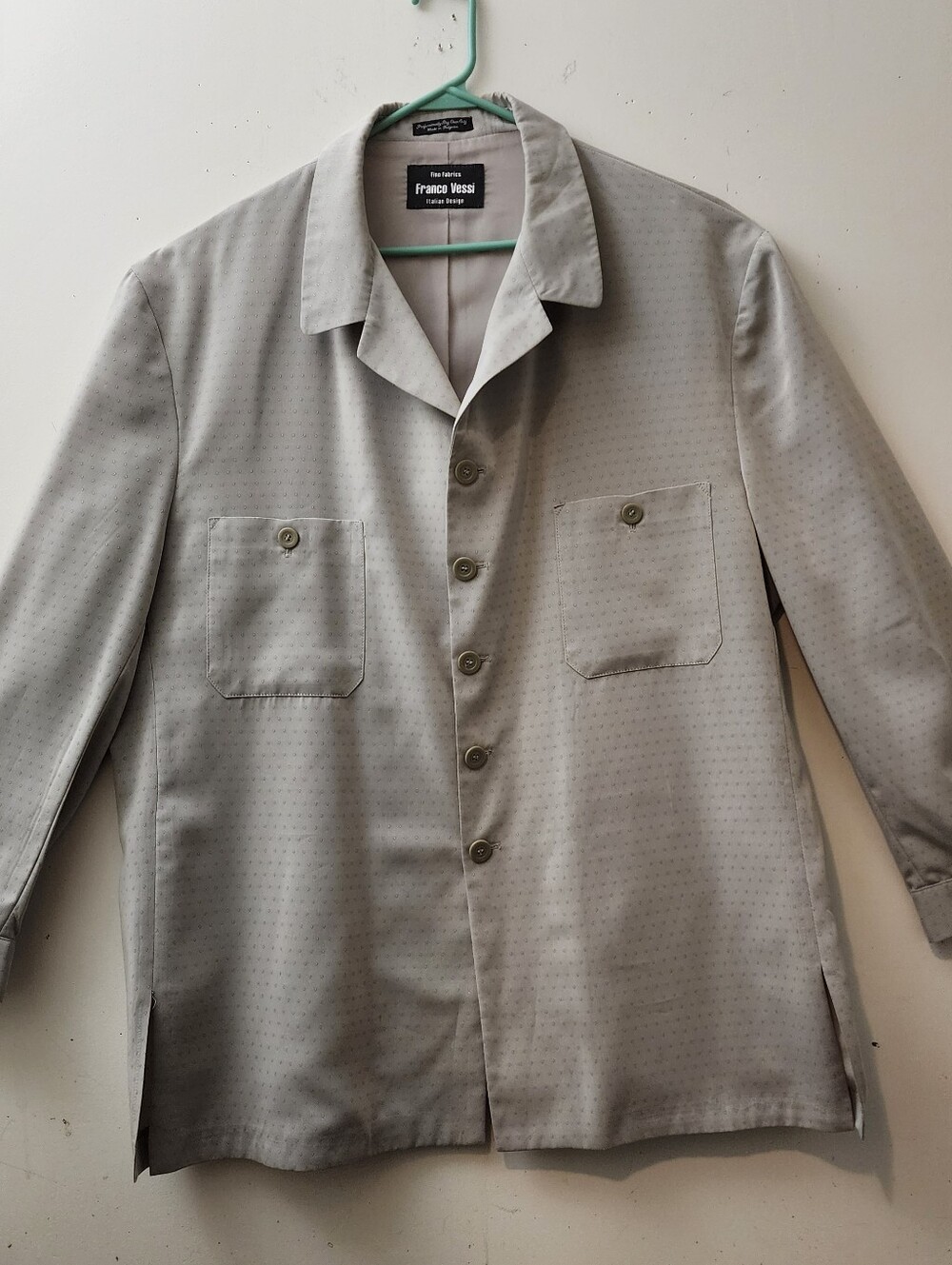 Vtg Franco Vessi Men’s Shirt Jacket 2X Franco Polyester Microfiber Shacket 90s